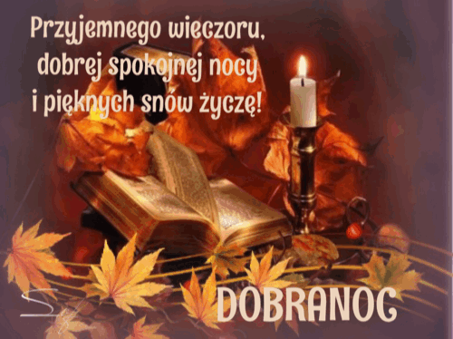 Ruszająca kartka z książką przyjemnego i miłego wieczoru